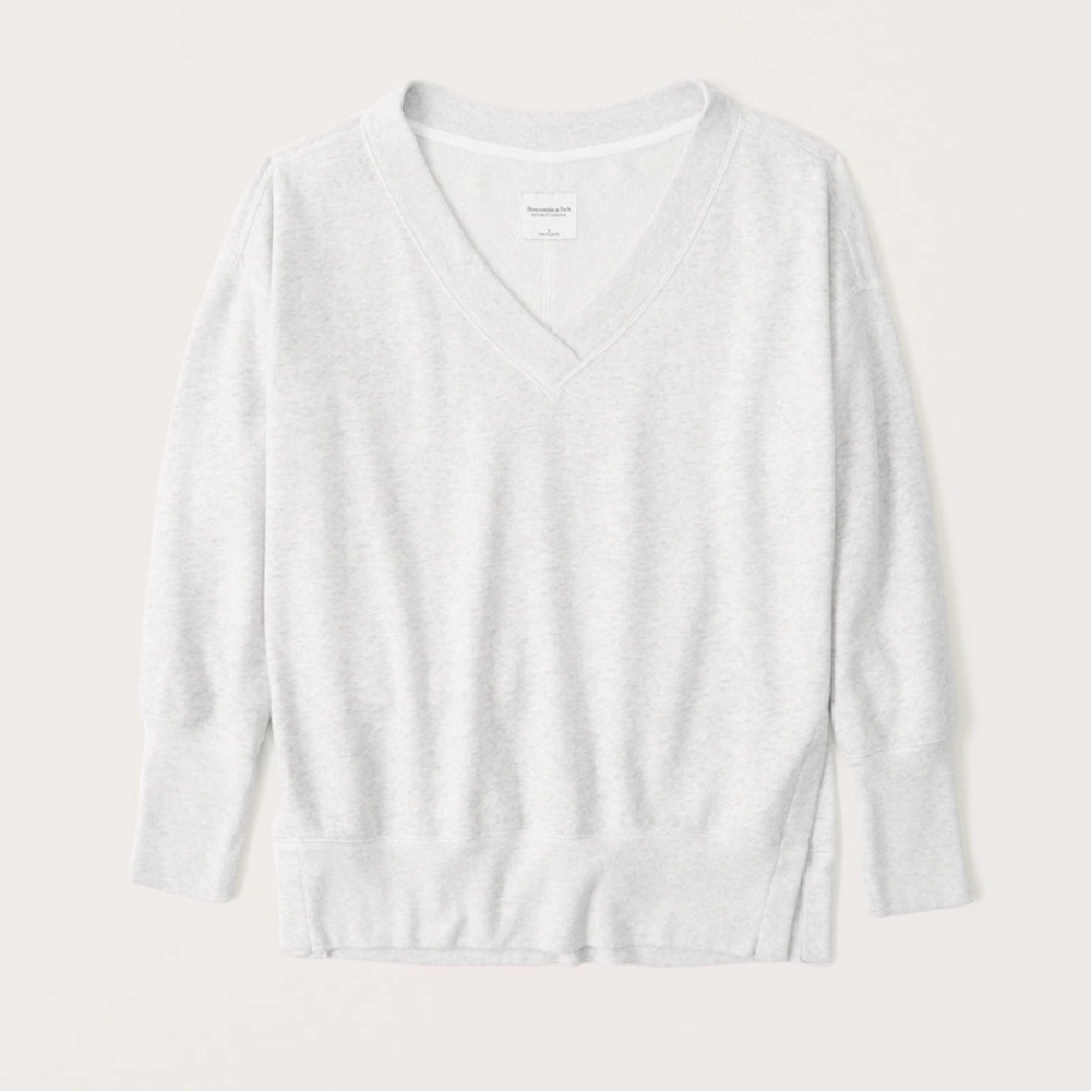Abercrombie Split-Hem Tunic V-Neck Sweatshirt new